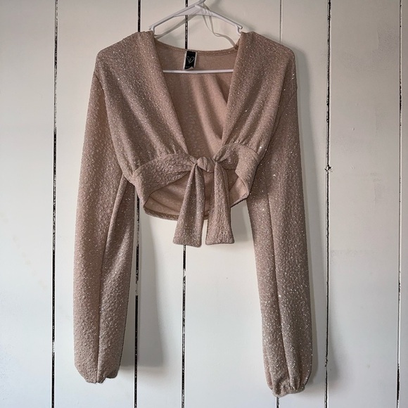 WINDSOR Sparkle tie crop top - Picture 1 of 7